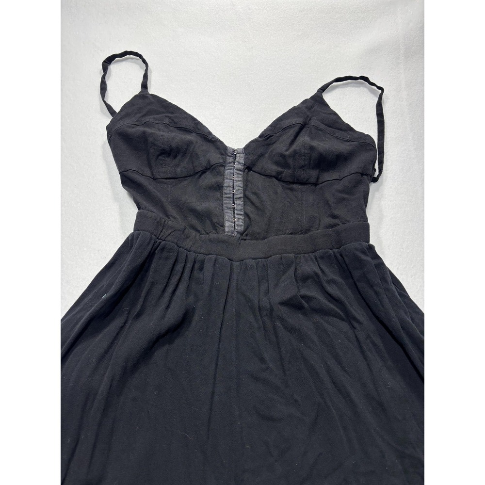 Intimately Free People Jumpsuit Womens XS Black V Neck Wide Leg Strappy Rayon - Picture 2 of 11